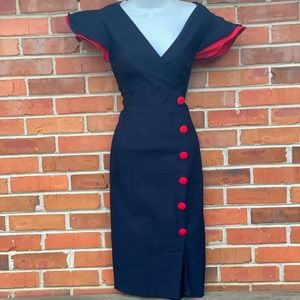 Retro Navy and red Miusol dress. NWOT